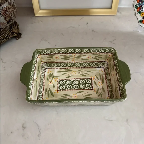 Vintage Temptations By Tara Old World Green Loaf/Casserole Dish 1.5 qt - Picture 2 of 11